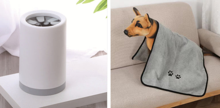 Pootreiniger + handdoek – schone poten in 10 seconden