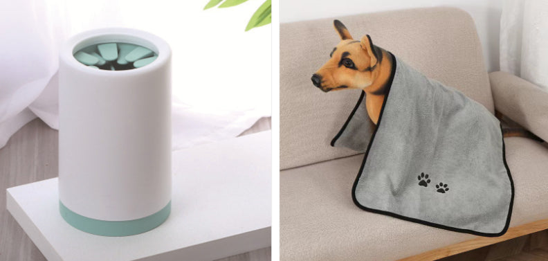 Pootreiniger + handdoek – schone poten in 10 seconden