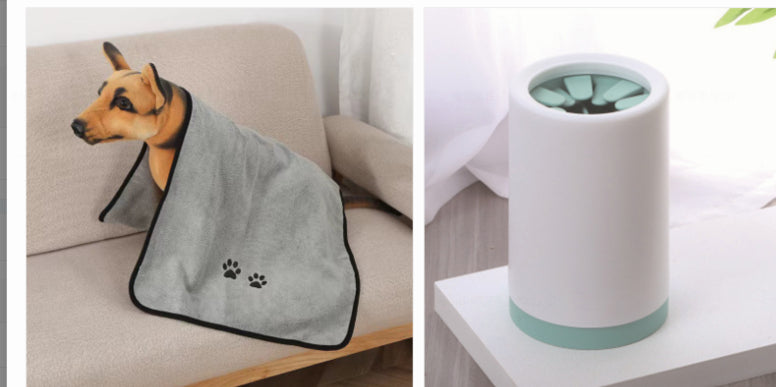 Pootreiniger + handdoek – schone poten in 10 seconden